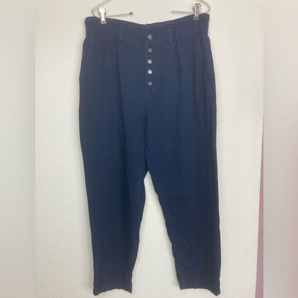 Time and Tru brushed twill trousers w/ elastic high waist Annie Hall vibes - Picture 1 of 8